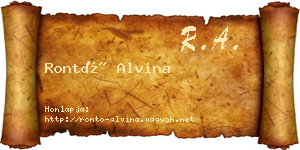 Rontó Alvina névjegykártya